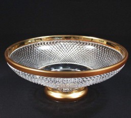 Broušené sklo - mísa 30,5 cm - Broušené sklo - Brus + zlato