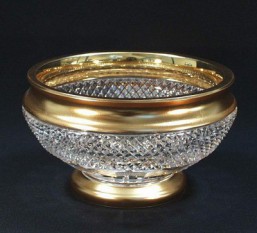 Broušené sklo - mísa 20,5 cm - Broušené sklo - Brus + zlato