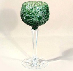 Broušené sklo -Říman-zelený 6 ks - Broušené sklo - Brus + přejímané barevné sklo