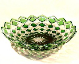 Broušené sklo - Mísa-zelená - Broušené sklo - Brus + přejímané barevné sklo