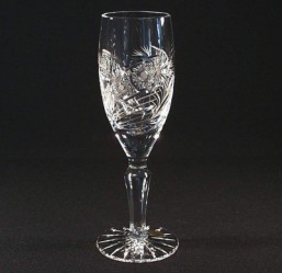 Broušené sklo -sklenice - sekt - flétna 160 ml - Broušené sklo - Bohatý brus