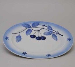 talíř oválný Nina 36 - Modré třešně - Modré třešně