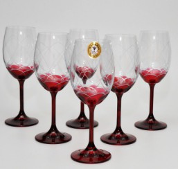 sklenice na víno - 250 ml - Sklo - ozdobné sklo