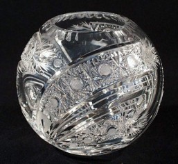 Broušené sklo - váza koule 15 cm - Broušené sklo - Bohatý brus
