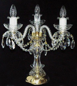 Křišťálová  lampa ověsová  3 ramenná - Svítidla - Stolní lampy