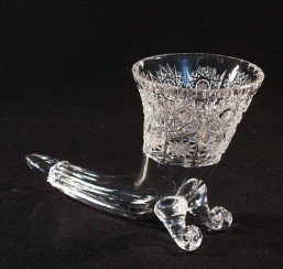 broušené sklo -váza - roh 20 cm - Broušené sklo - Bohatý brus