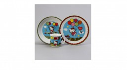 Dětská souprava - Hello Kitty (modrá) - Dětský porcelán