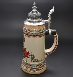 Korbel Budvar VV 1l - Keramické korbele s víčkem
