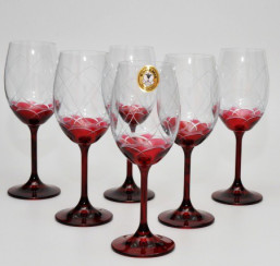sklenice na víno - 350 ml - Sklo - ozdobné sklo