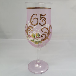 jubilejní sklenice 65 růžová - Výprodej %