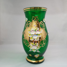 váza zelená 21 cm - Sklo - Vysoký smalt