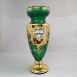 váza zelená 21,5 cm - Sklo - Vysoký smalt