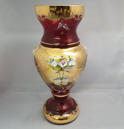 váza červená 31cm - Sklo - Vysoký smalt