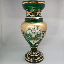 váza zelená 30 cm - Sklo - Vysoký smalt