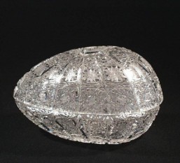 Broušené sklo - dóza výška 16 cm - Broušené sklo - Bohatý brus