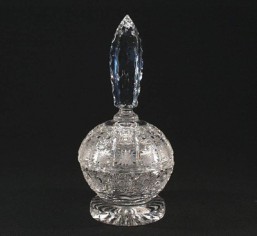 Broušené sklo - dóza výška 20,5 cm - Broušené sklo - Bohatý brus