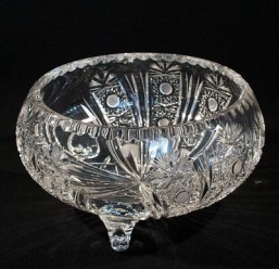 Broušené sklo -mísa-trojnožka 23 cm - Broušené sklo - Bohatý brus