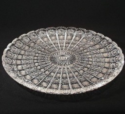 broušené sklo -talíř 35,5 cm - Broušené sklo - Bohatý brus