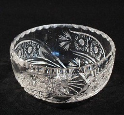 Broušené sklo -miska 11,6 cm - Broušené sklo - Bohatý brus