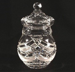 Broušené sklo -dóza výška 11,2 cm - Broušené sklo - Ostatní brus
