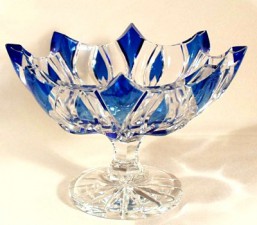 Broušené sklo -Nástolec-L, modrý - Broušené sklo - Brus + přejímané barevné sklo