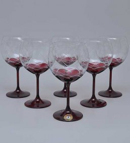 sklenice na červené víno - Sklo - ozdobné sklo