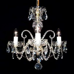 Křišťálový ověsový lustr broušený 3-ramenný - Svítidla - Lustry