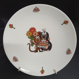 talíř mělký Krteček Kytice - Dětský porcelán
