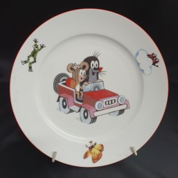 Talíř mělký Krteček Auto - Dětský porcelán