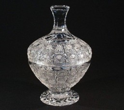 Broušené sklo - dóza 21,5 cm - Broušené sklo - Bohatý brus