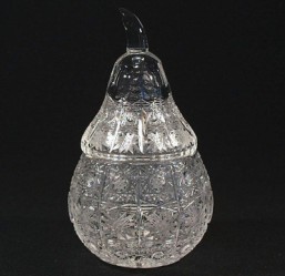 Broušené sklo - dóza výška 14 cm - Broušené sklo - Bohatý brus